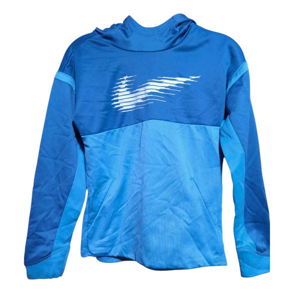 NIKE Blue Two Toned  Dri-Fit Hooded Sweatshirt Boys Size Large Hoodie FLAW